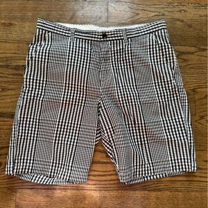 Club Monaco Men's Black and White Checkered Shorts, size 34